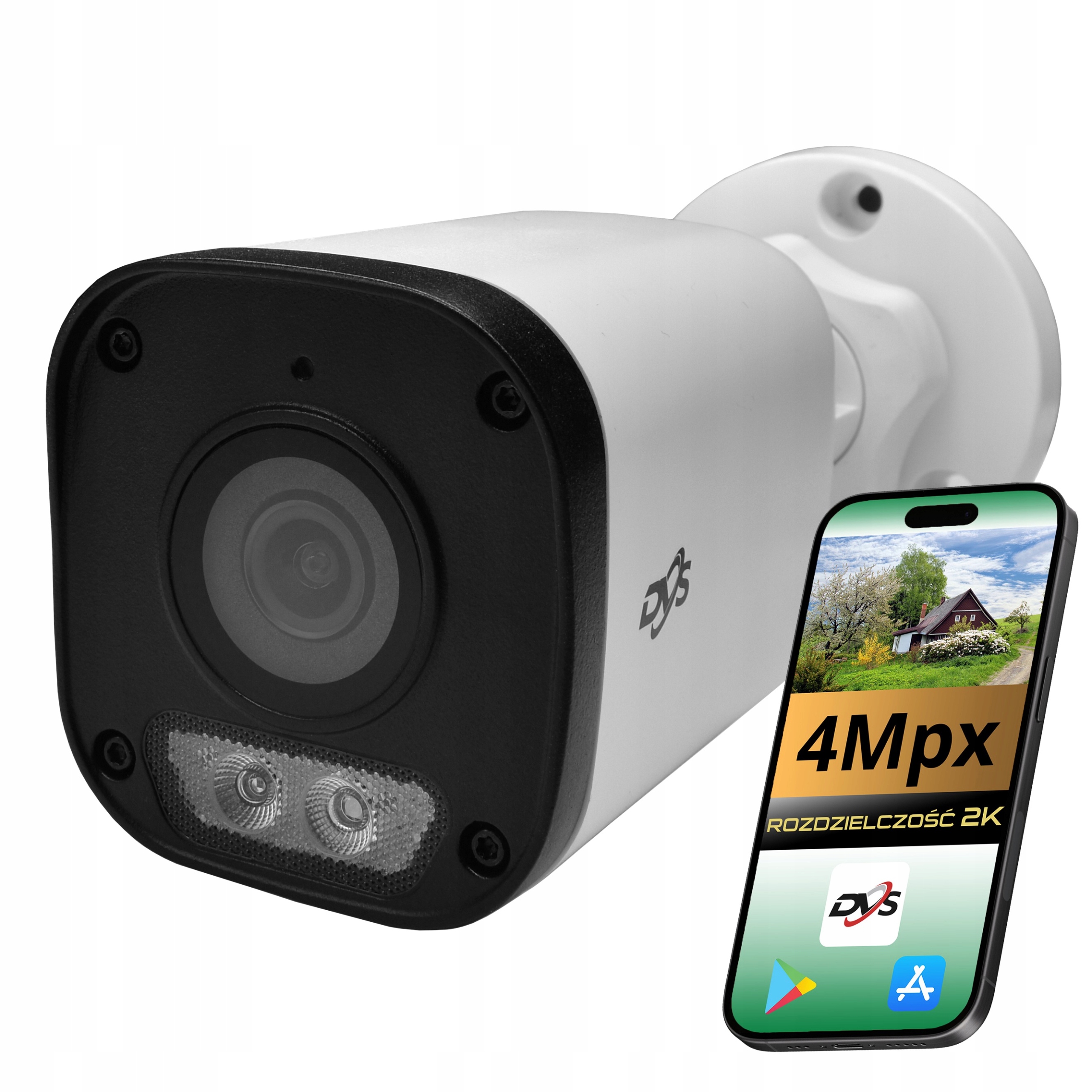 Venkovní kamera pro monitorování Ip PoE 4Mpx 2K tuba Dual Light Ai IP67 Dvs