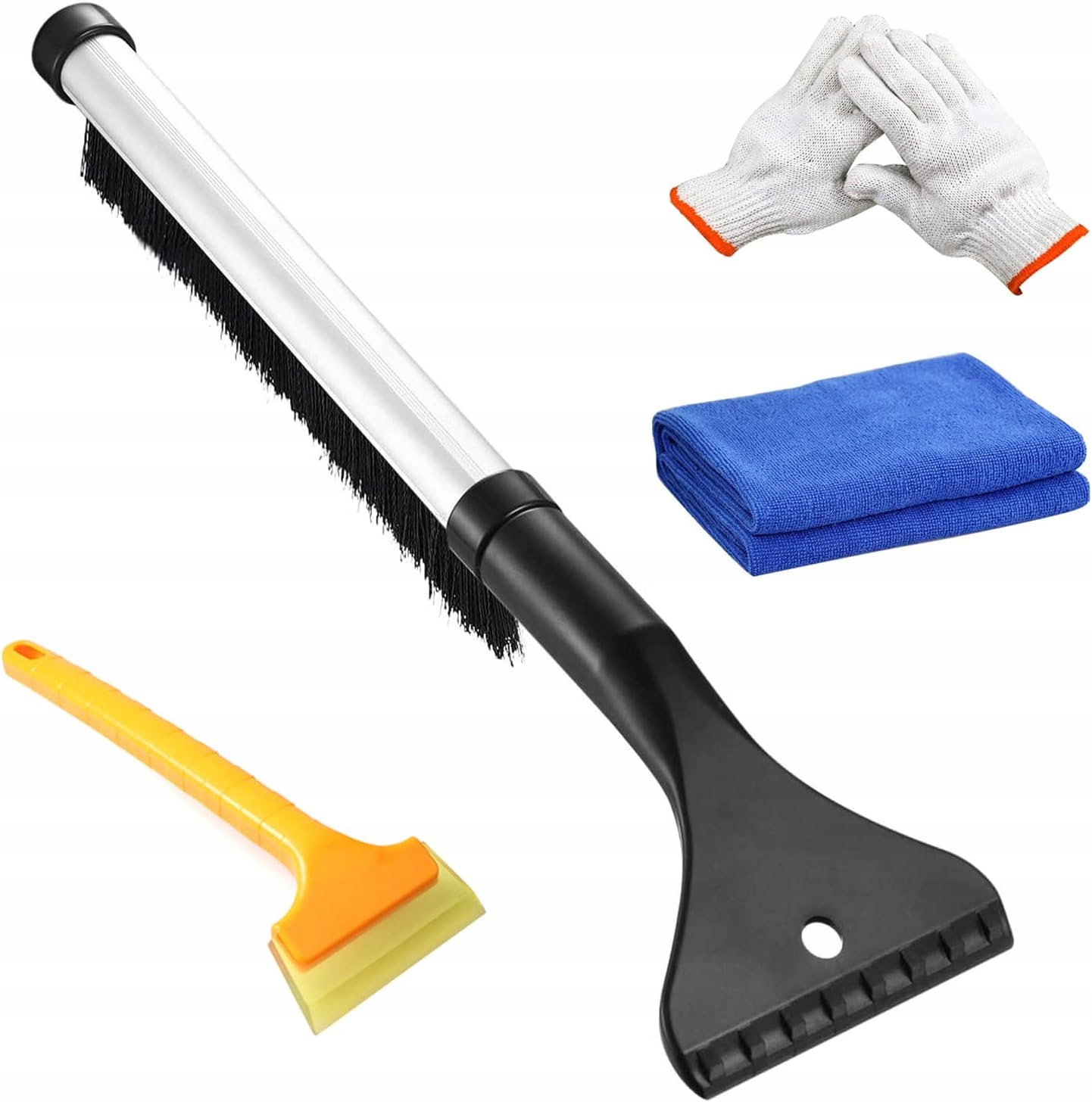 Samochodowa szczotka do śniegu ze skrobaczką, miotłą zimową,