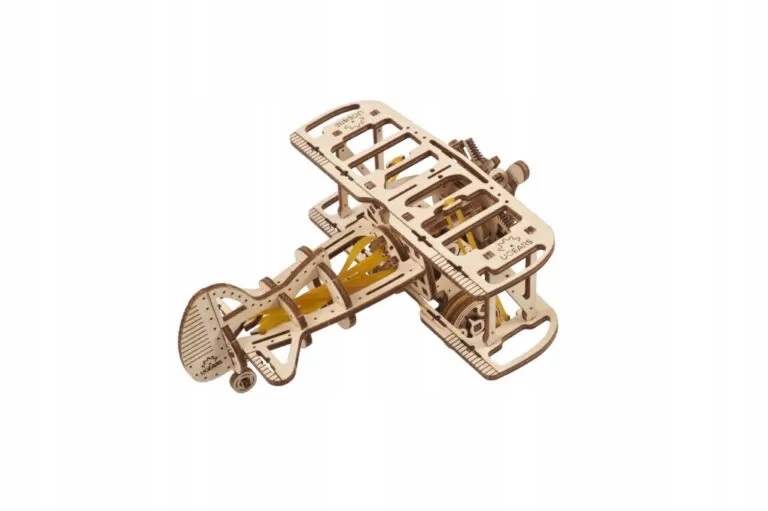 SAMOLOT AWIONETKA UGEARS MODEL MECHANICZNY PUZZLE 3D Liczba elementów 84