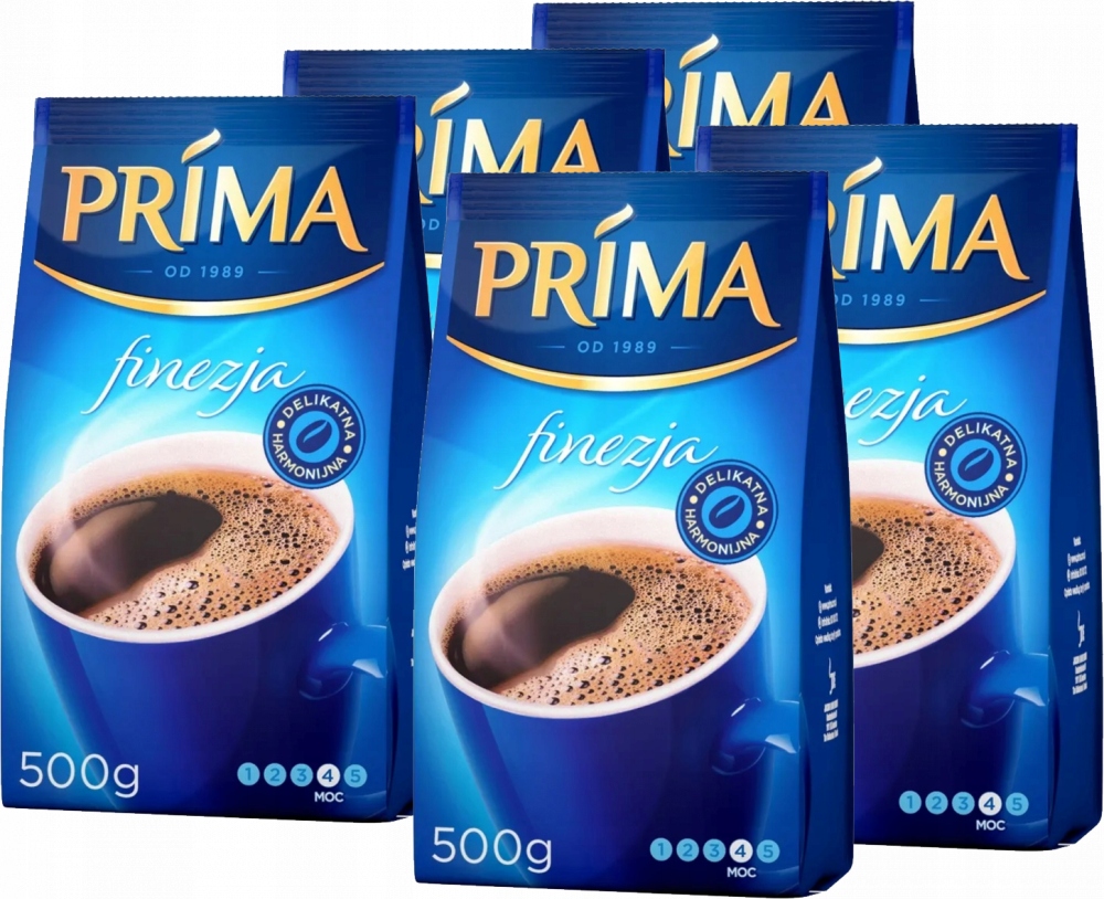 Kawa mielona Prima Finezja zestaw kaw 5x500g