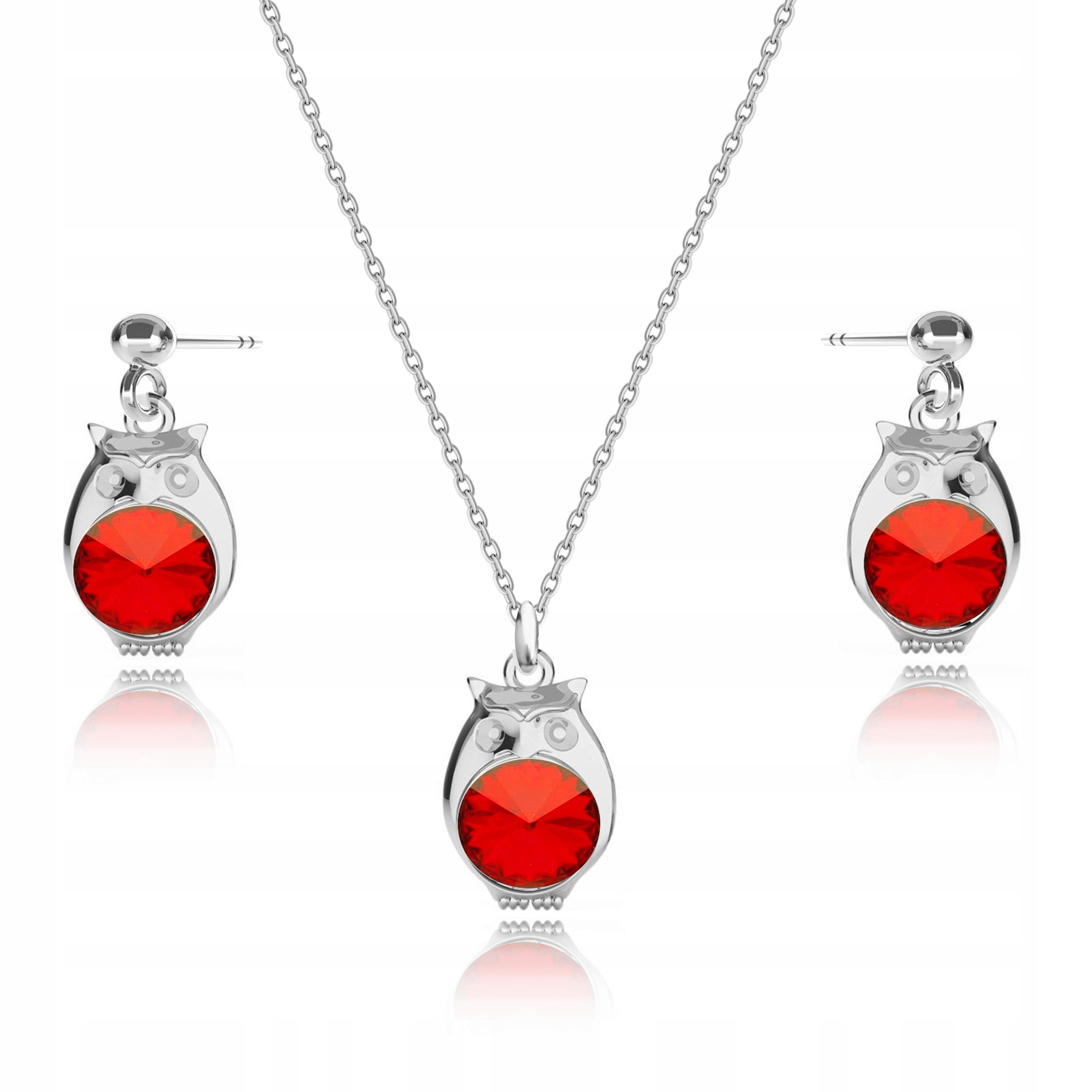 

Srebrny Komplet Sowa Sówka Swarovski srebro 925
