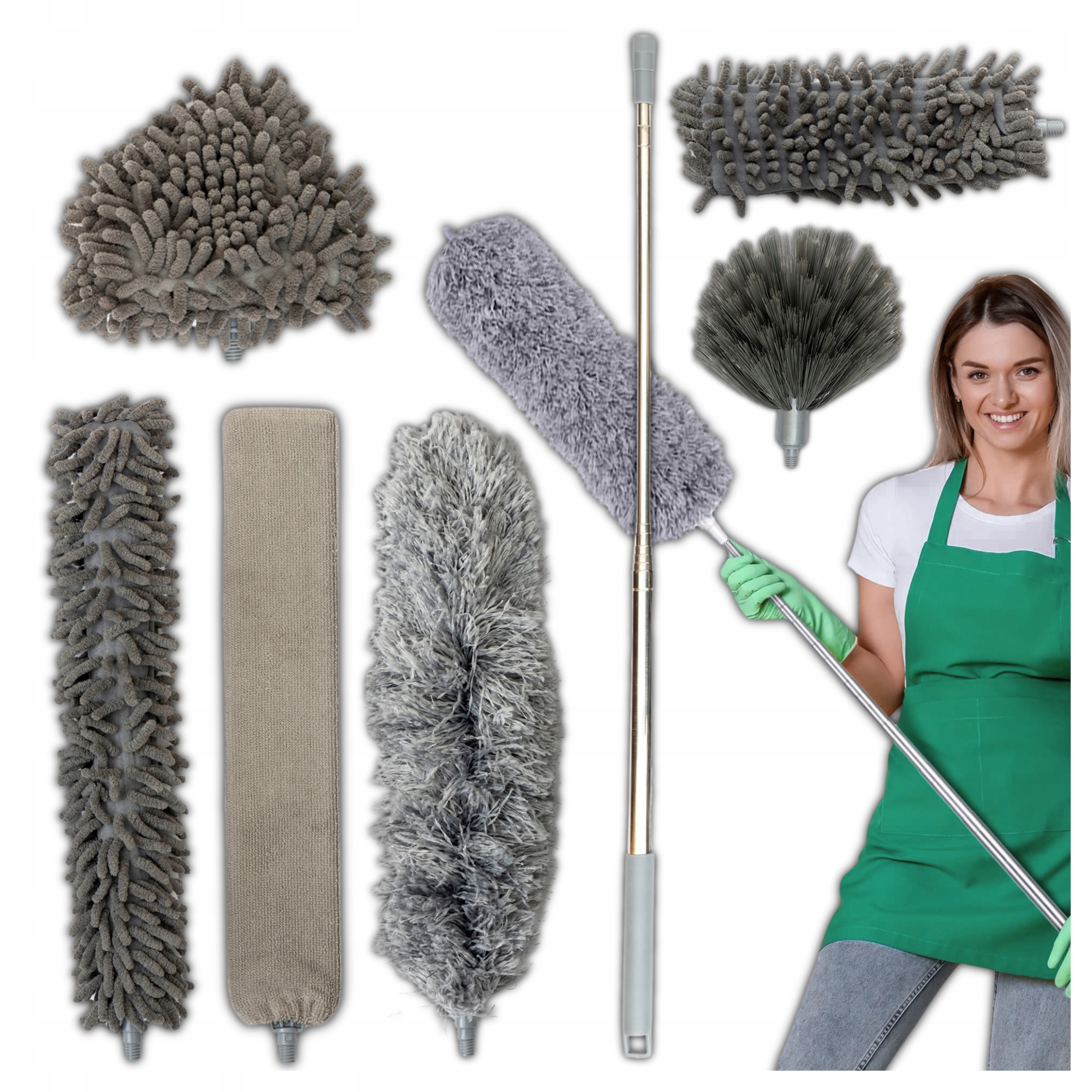 Levně Sada na úklid 7v1 Kartáč Teleskopický Mop Mikrovlákno 280 cm