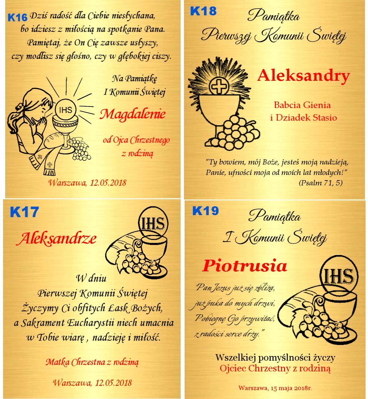 Łańcuszek Złoty 925 Medalik Chrzest Komunia Grawer EAN (GTIN) 5905220407811