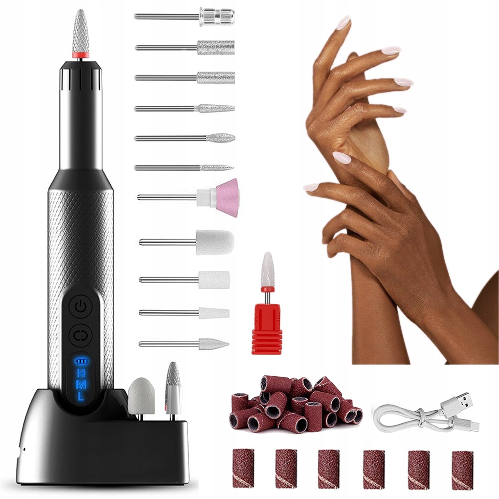 Bruska Manikúra Pedikúra Bezdrátová Sada S 3 Rychlostmi