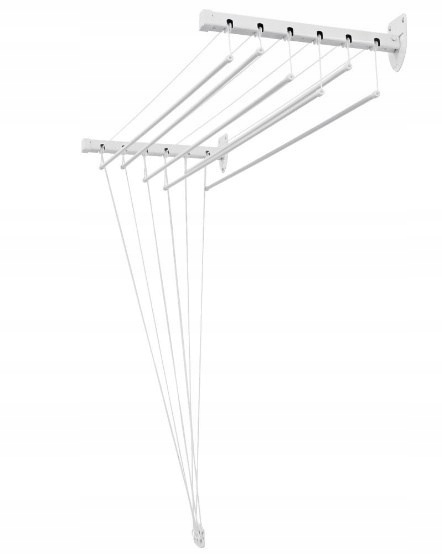 Stropní nebo nástěnný sušák na prádlo s provázkem 120 cm, 7 m