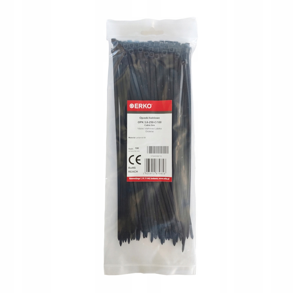 

Opaska Kablowa 3,6x250 Czarna Polski Produkt