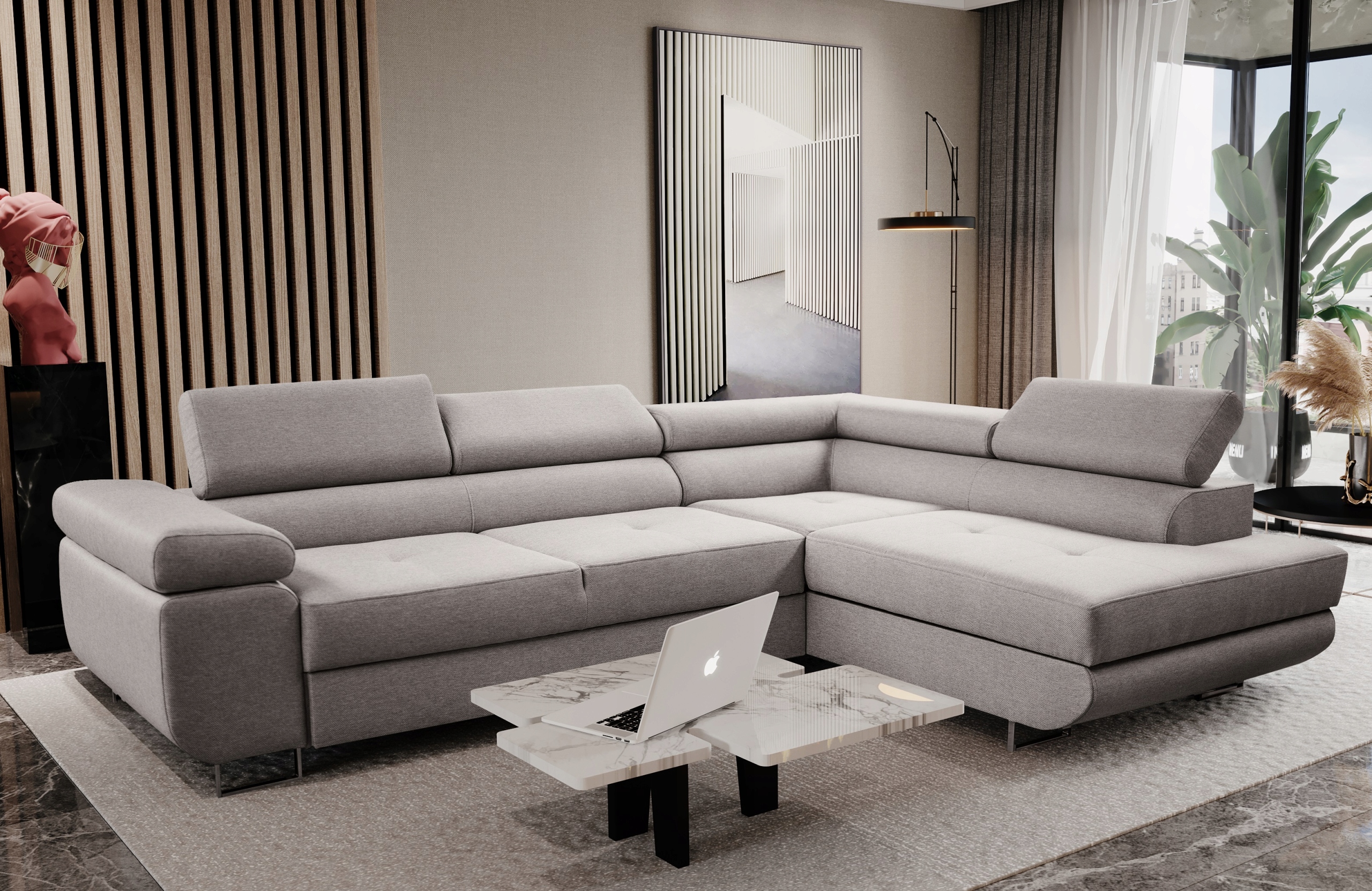 Narożnik ALI Rozkładany Rogówka Sofa Łóżko Kanapa Marka Sepro-Meble