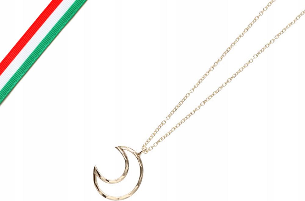 Zlatý náhrdelník 585 gravírovaný měsíc 1,55g celebrita módní vzor 14k