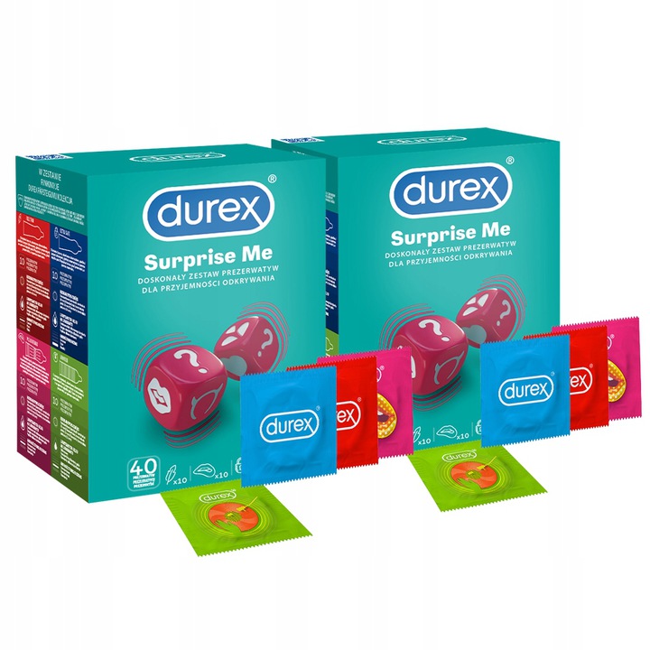 

Durex Surprise Me Zestaw MIX prezerwatyw 80 sztuk
