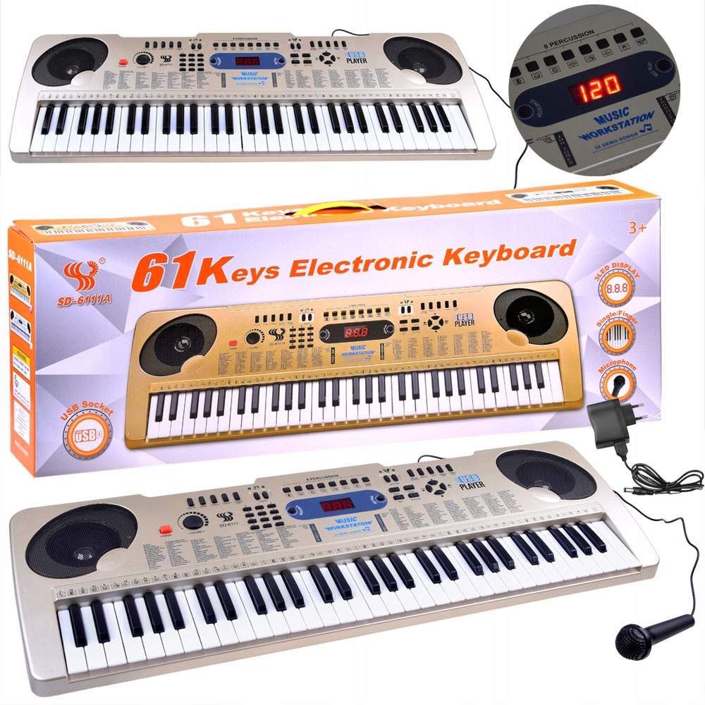 

Organy z mikrofonem SD-6111A 61 klawisze IN0149