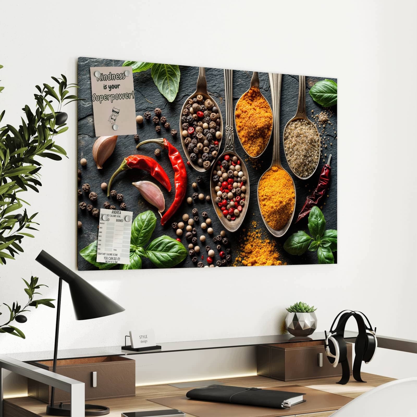 Magnetická tabule Koření kuchenne 90 × 60 cm