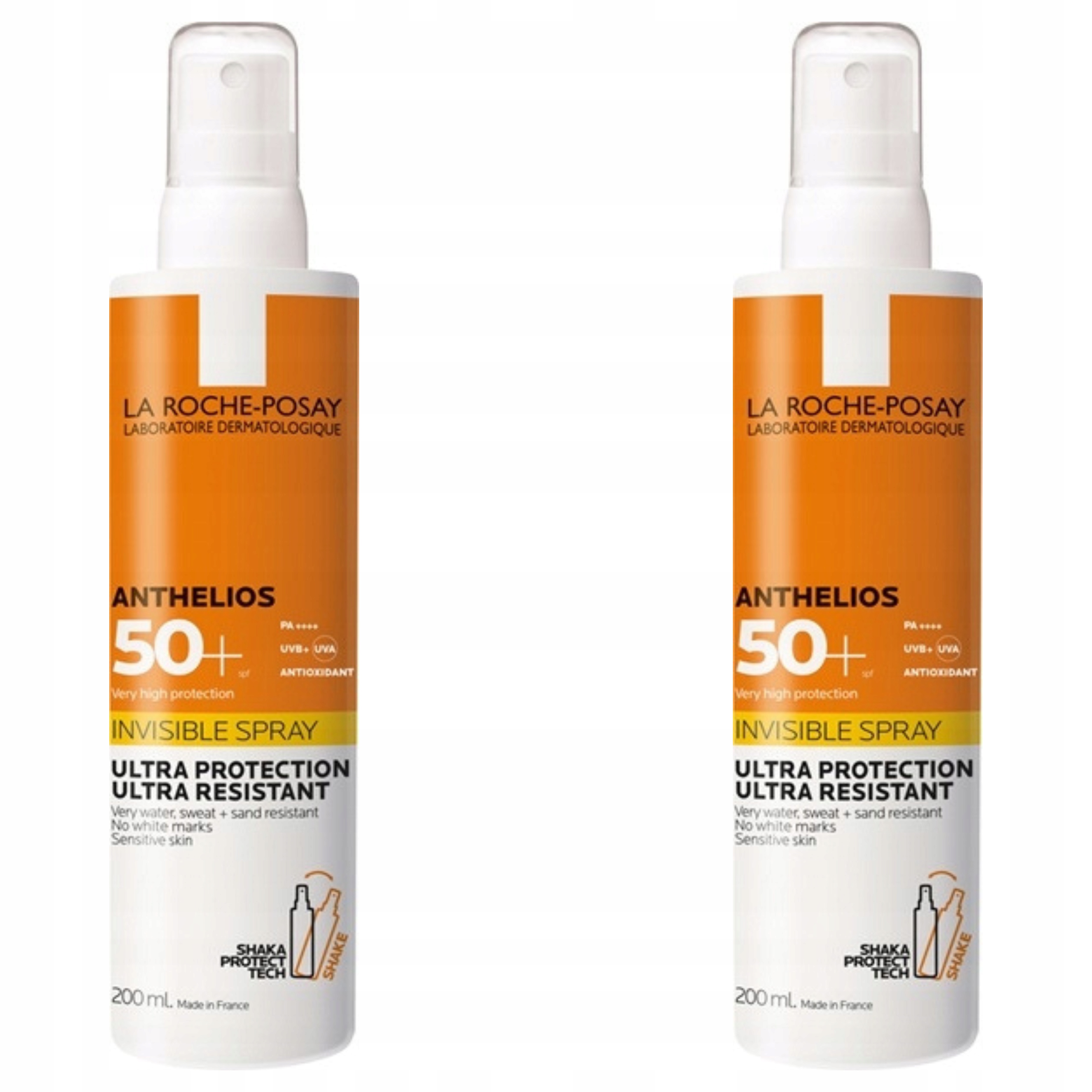 2x La Roche-posay Anthelios Shaka Niewidoczny spray Spf 50+ 200 ml