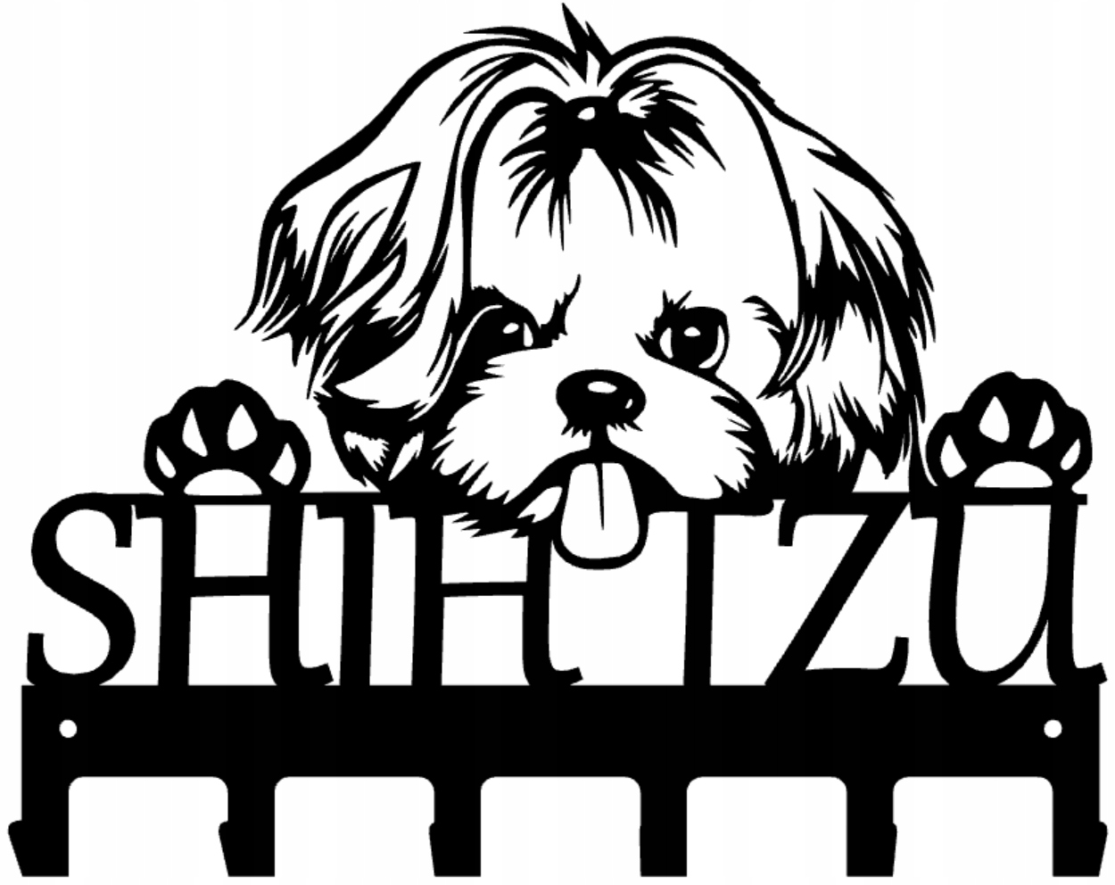 

Wieszak na ściereczki, ubrania i klucze Shih Tzu