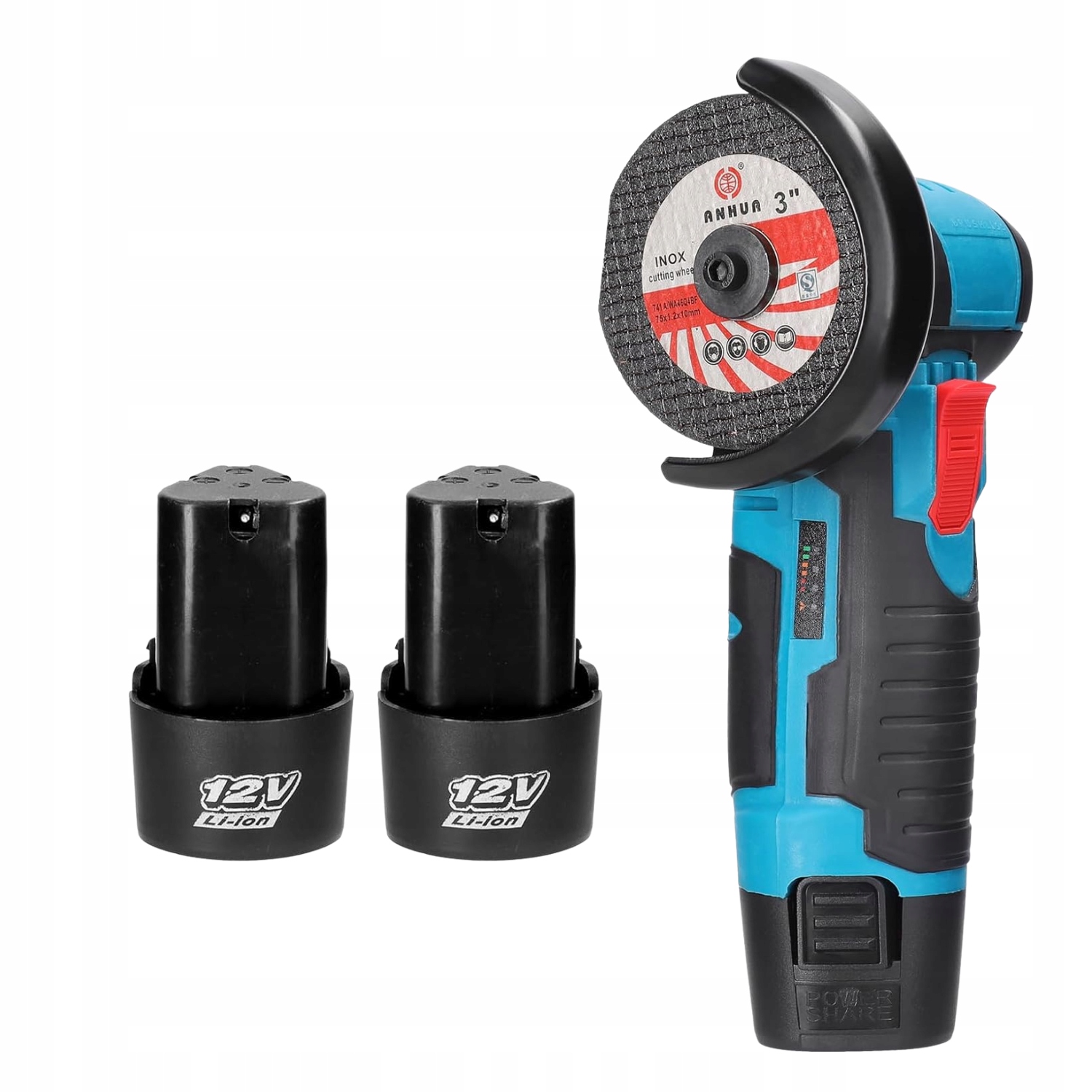 Úhlová Bruska Bezkartáčová Mini 12V 1500mAh Kotoučová 19500 ot/min 2 x baterie