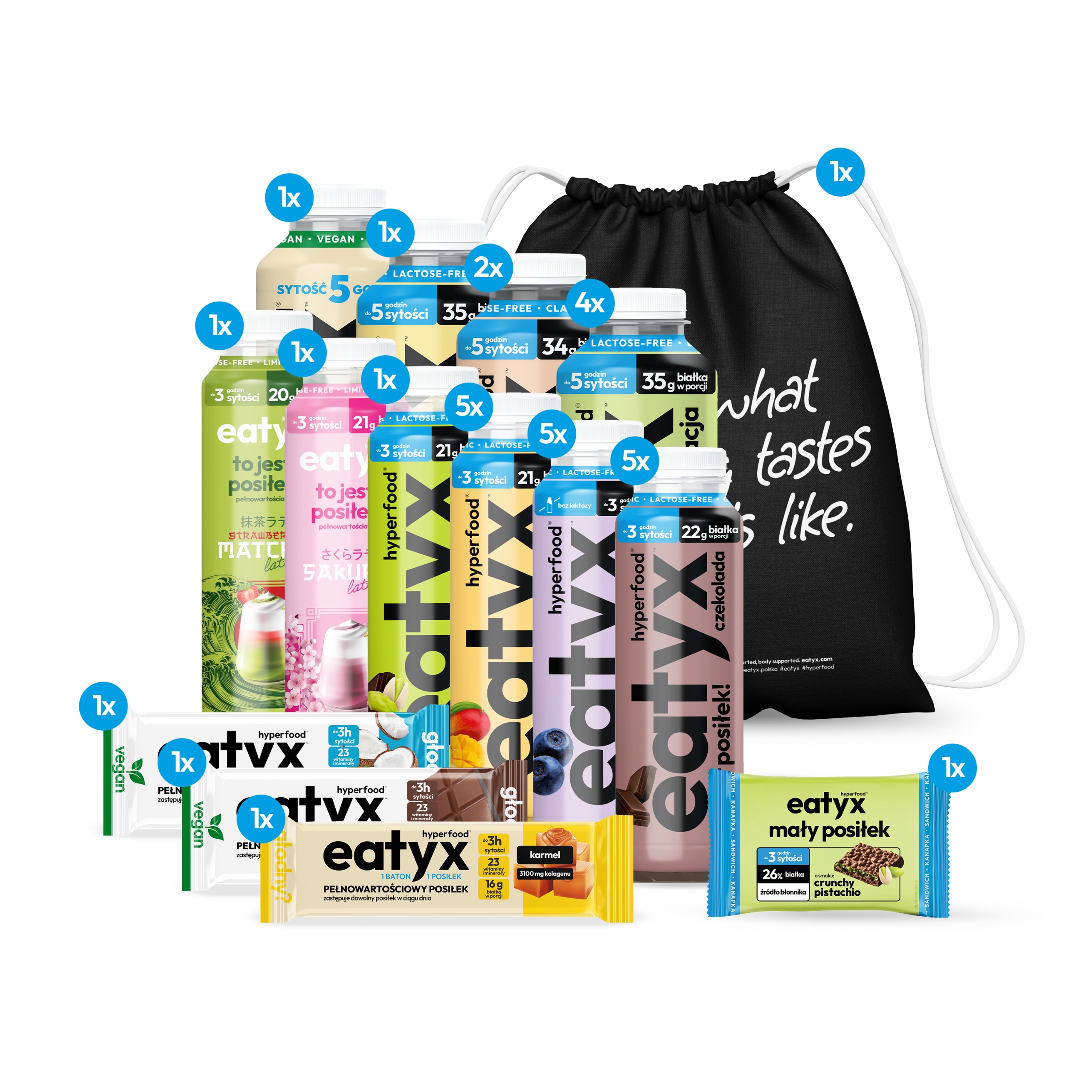eatyx Zestaw 30 Posiłków wysokobiałkowe batony posiłki do picia