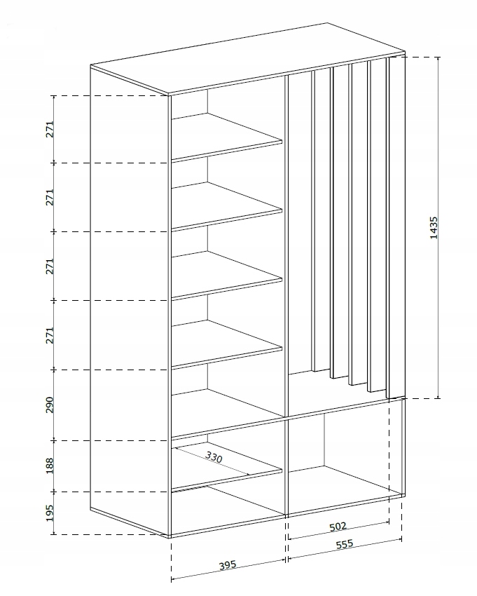 Garderoba wieszaki półki z lustrem MILO ARTISAN Marka Jarstol