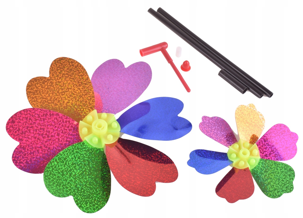 WIATRACZEK WIATRAK OGRODOWY NA PATYKU KWIATEK HOLO Marka bez marki