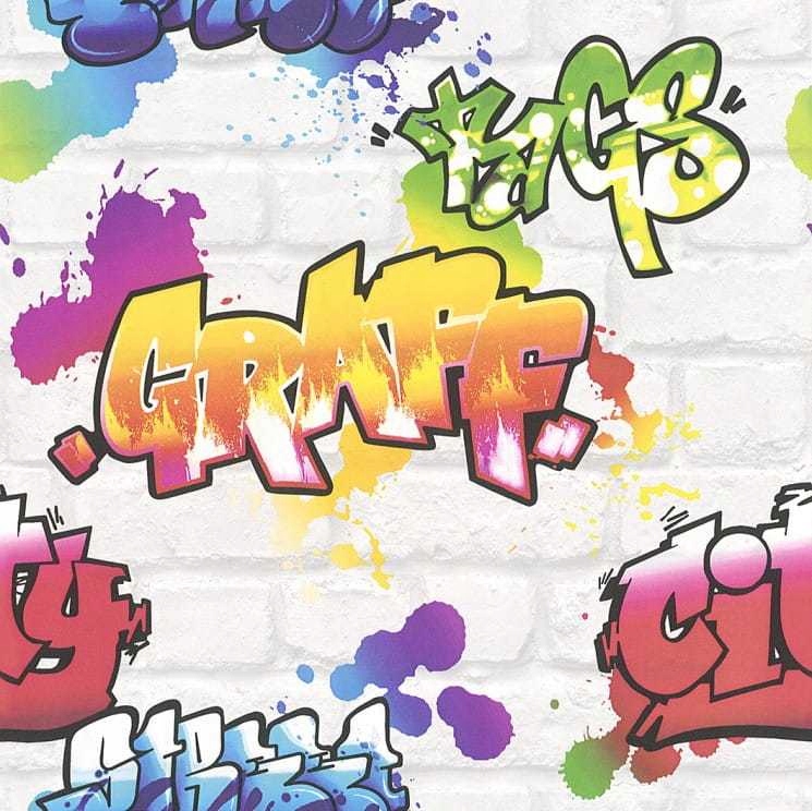 Tapeta GRAFFITI GRAFITI RASCH MŁODZIEŻOWA Rodzaj papierowa