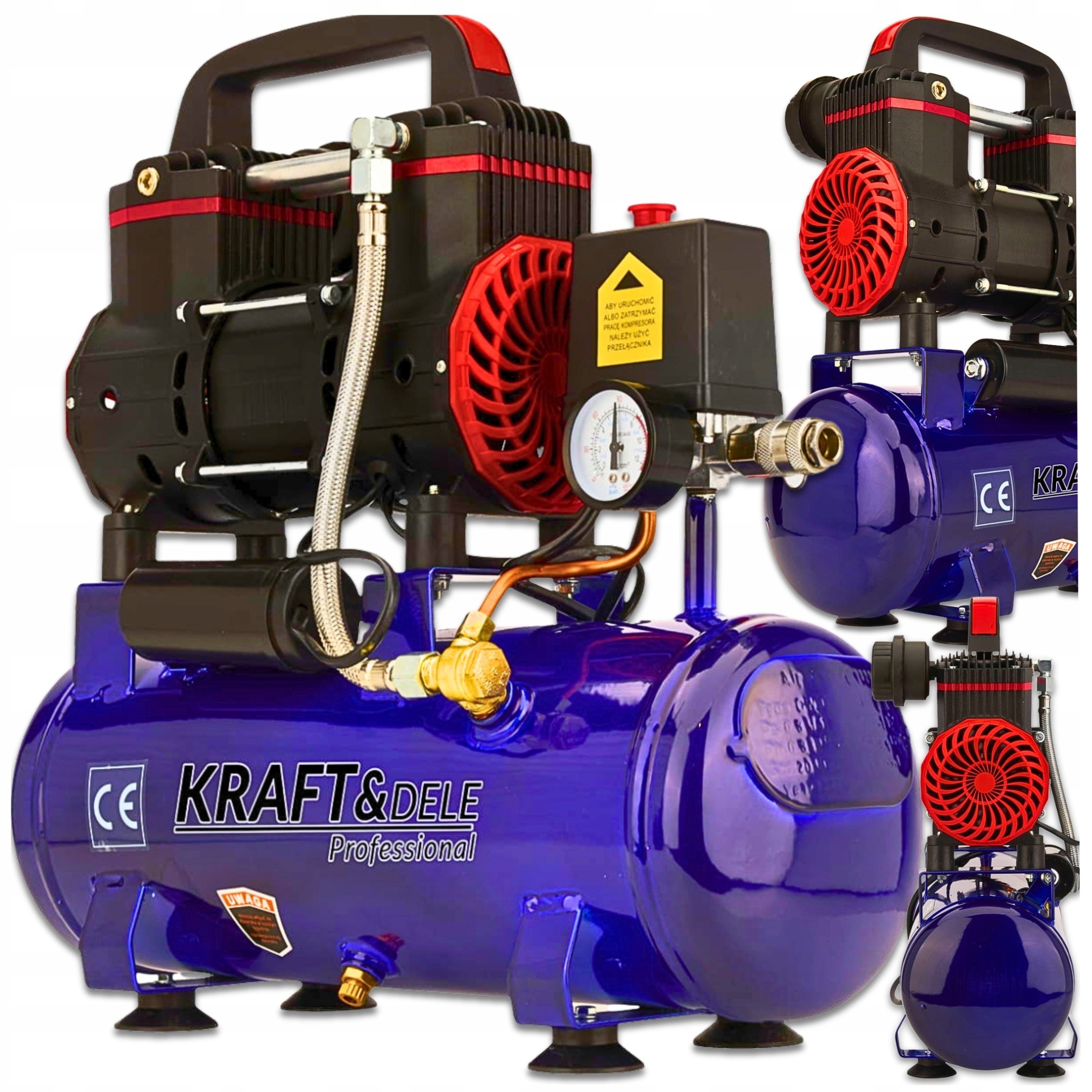 Bezolejový Kompresor Vzduchu Tichý, Výkonný 230V 9L 8 Bar 1200W