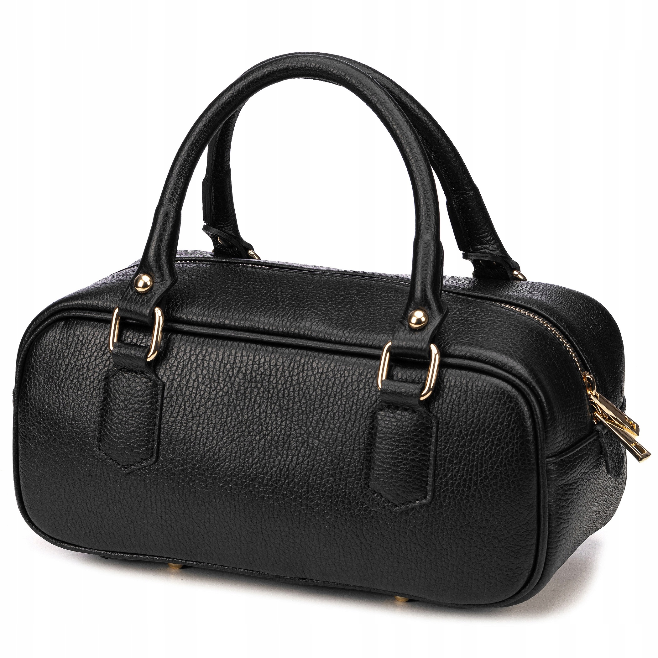 Černá Kožená Dámská Kabelka Kufřík Kabelka Přes Rameno Vera Pelle Prémiová Kůže