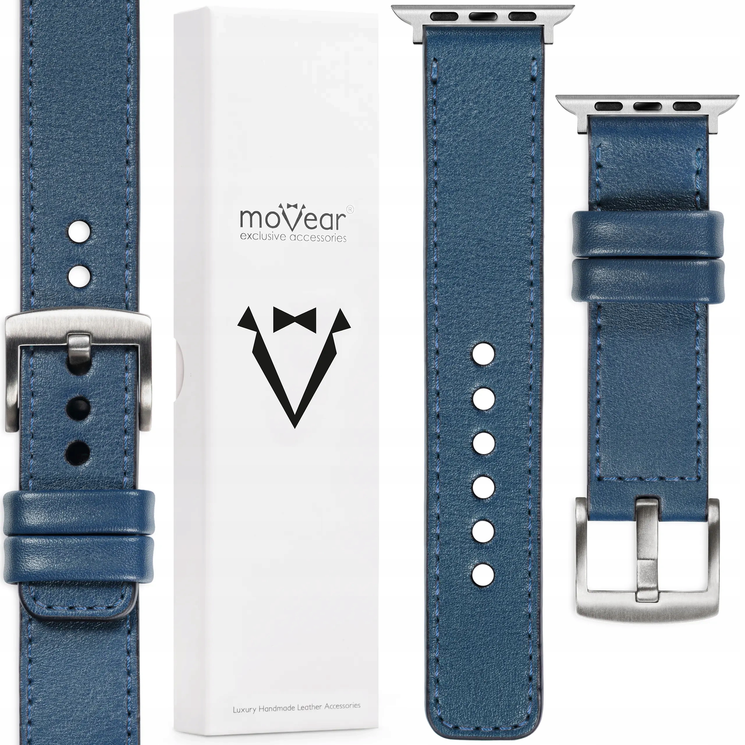 Kožený řemínek pro Apple Watch Ultra 10 9 8 7 6 5 Se 49/46-44 mm Movear