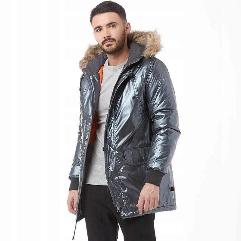 Bellfield Metallic Salford pánská Parka Stříbrná na zimu velikost L