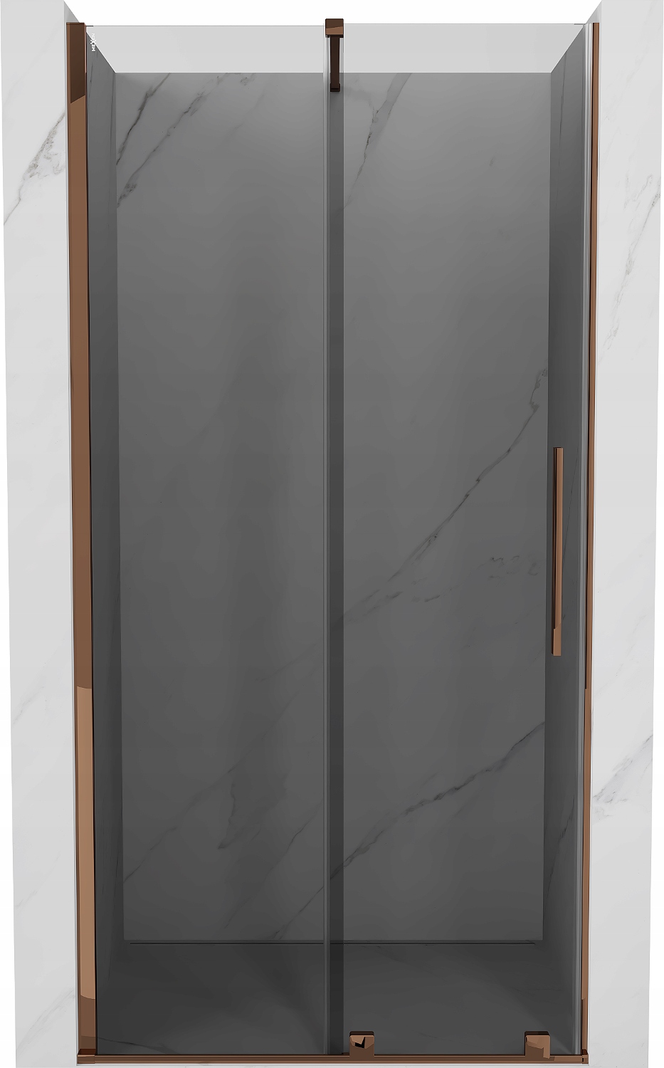 Mexen Velar posuvné dveře 120x200cm, grafit, růžové zlato, tvrzené sklo