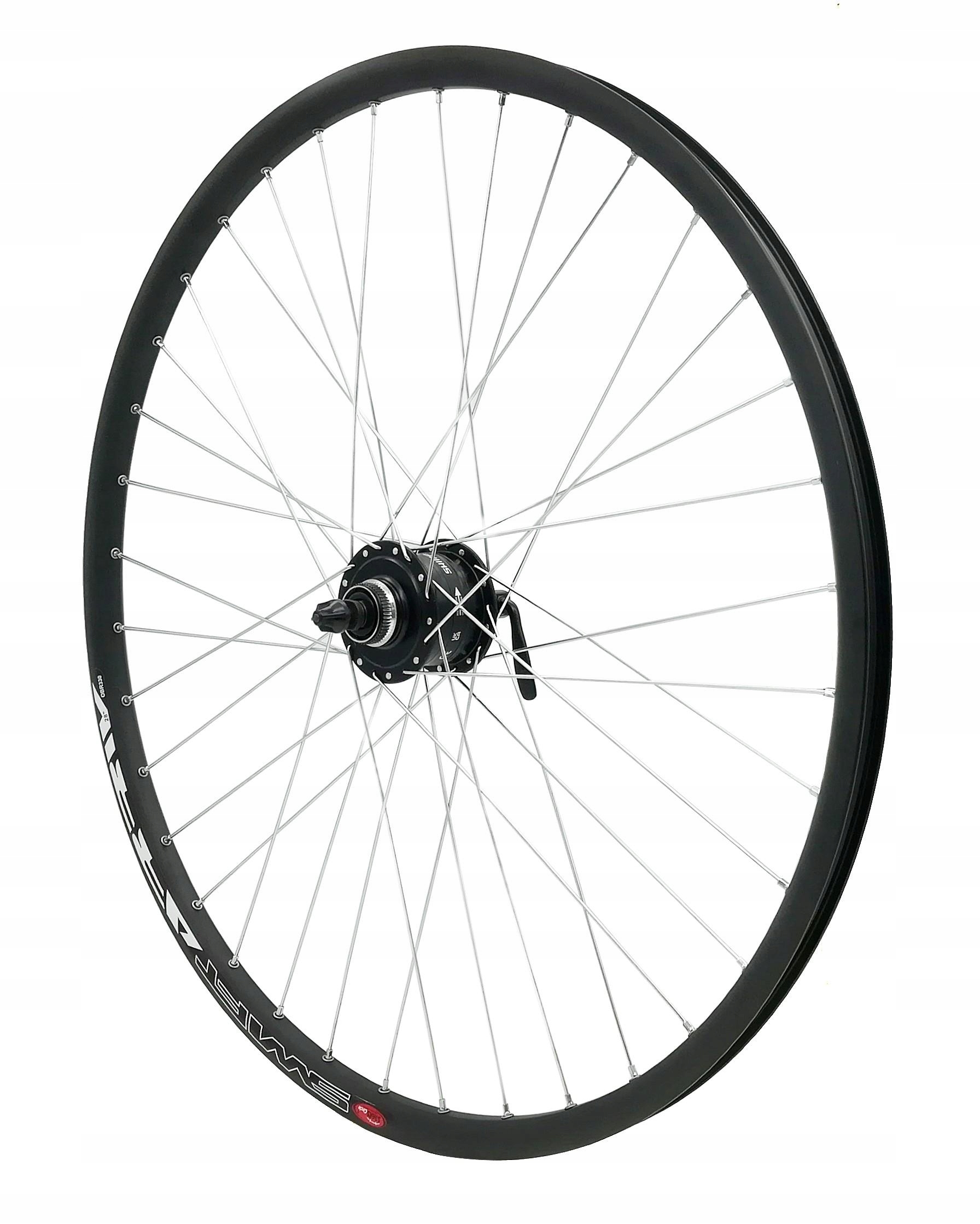Koło 28" Przód Stożek Piasta Dynamo Czarne Nexus Centerlock