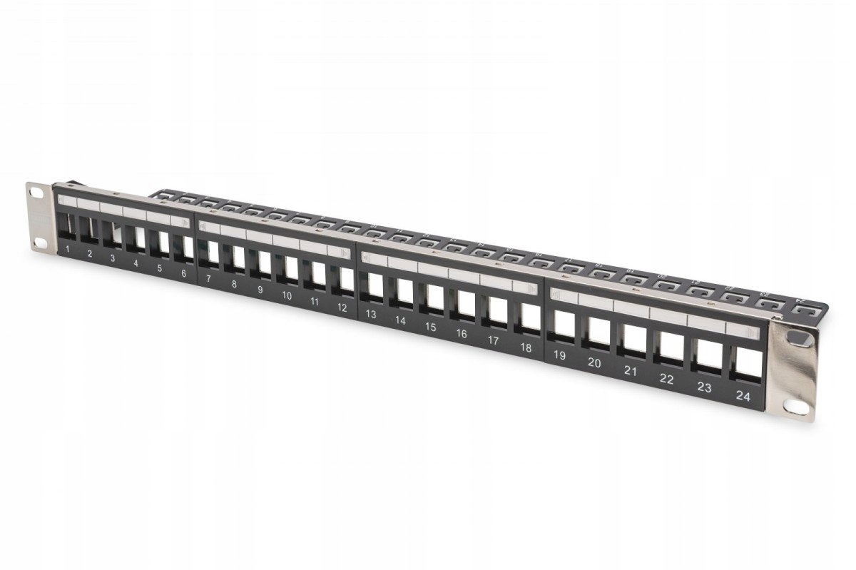 Panel krosowy (patch panel) modularny 19" 24 porty pod moduły keystone