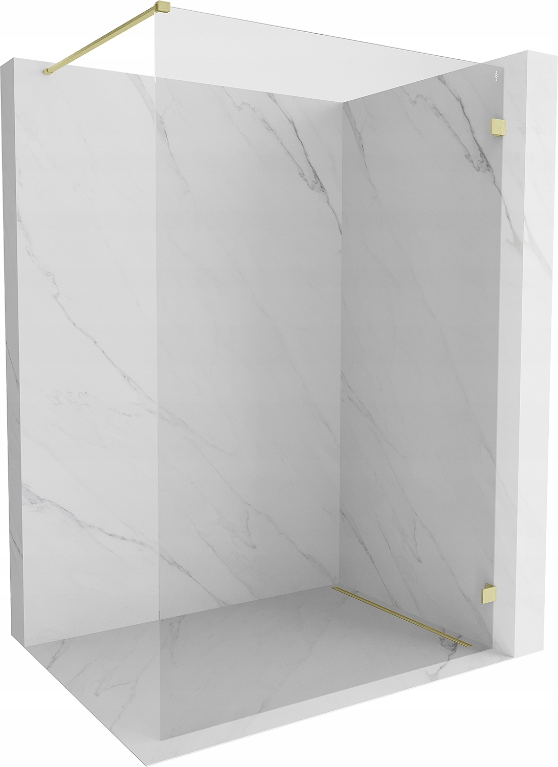 Mexen Lunar Sprchová Stěna Walk-in 70x200cm, Prava, Zlatý, 8mm