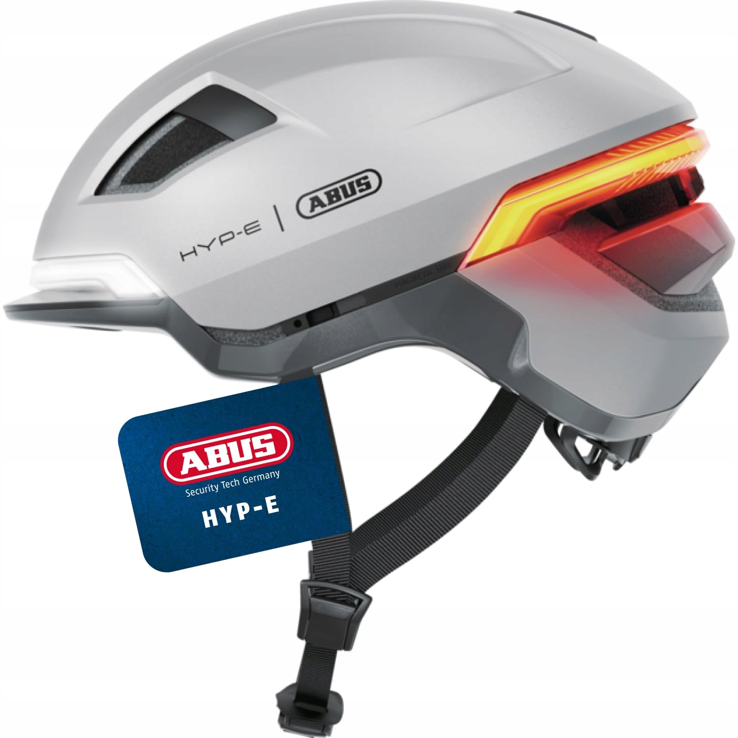 Městská cyklistická přilba Abus Hyp-e Gleam Silver S 51-55 cm