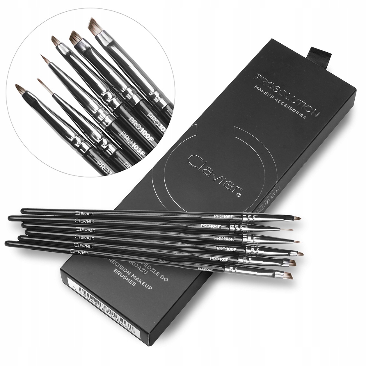 Clavier Precizní Sada Štětců na líčení obličeje Makeup ProSolution 6 Ks