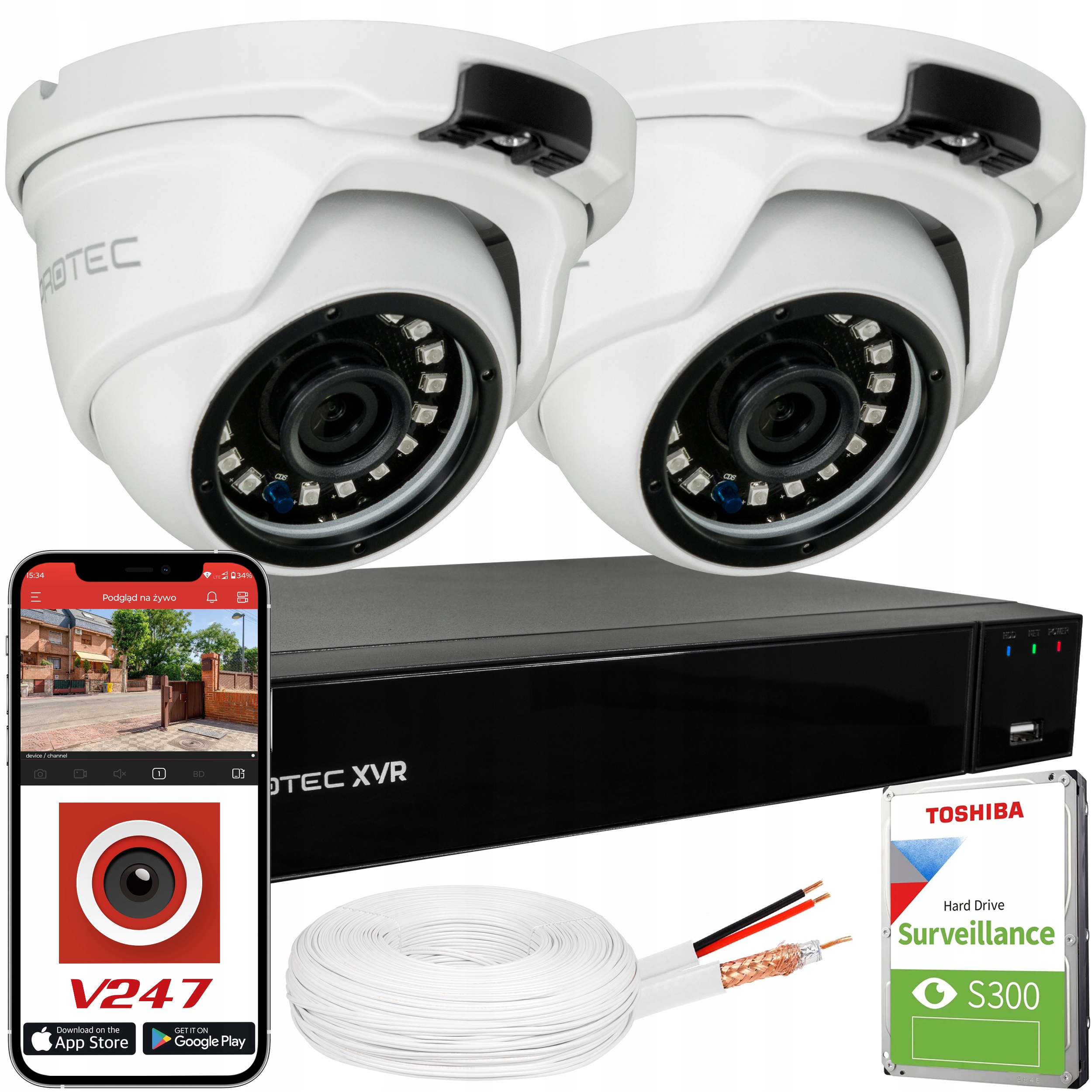 Premium Monitoring 2 Kamery Kopule 8MP Disk 2TB náhled