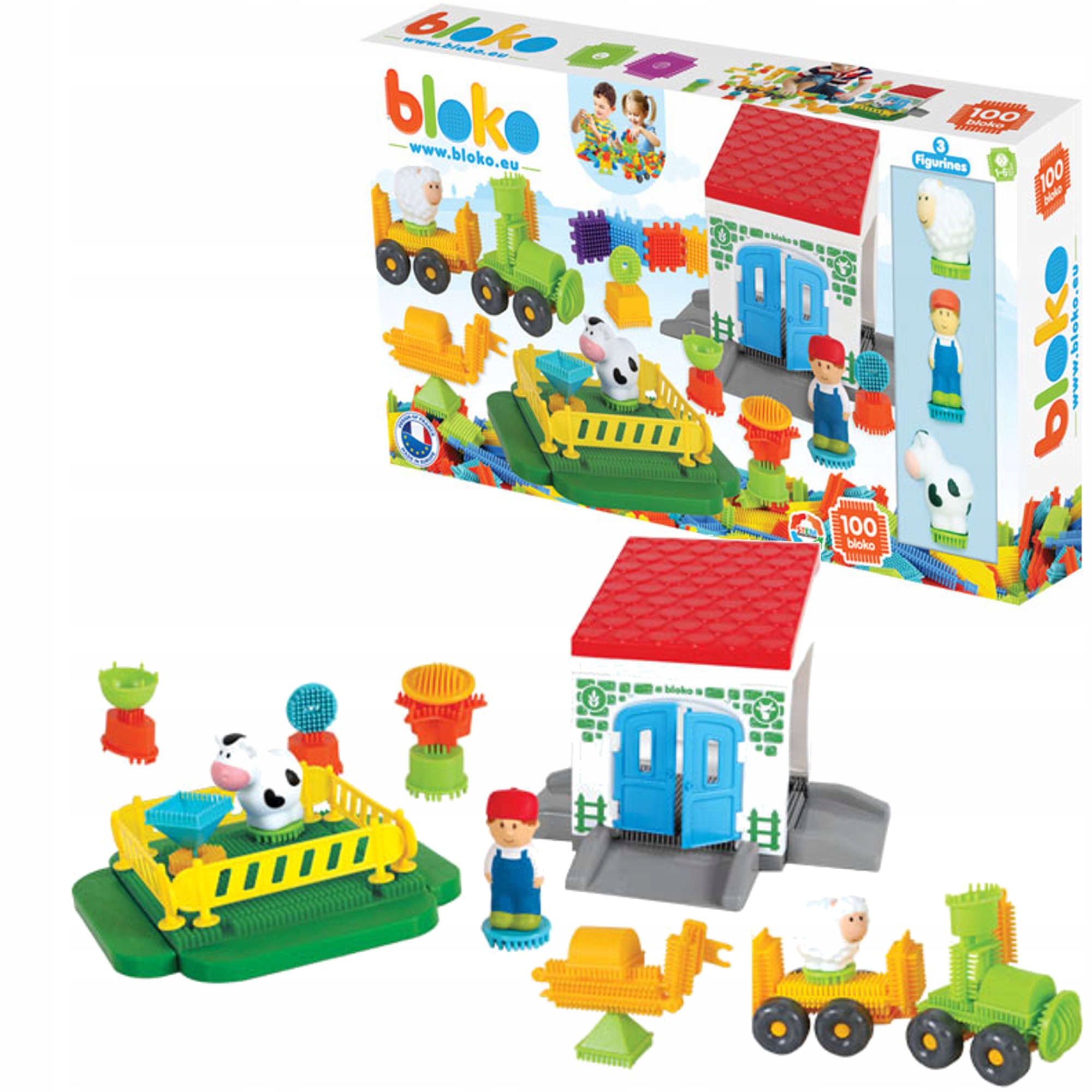 

Bloko Klocki Jeżyki Farma 100 el 3 Figurki