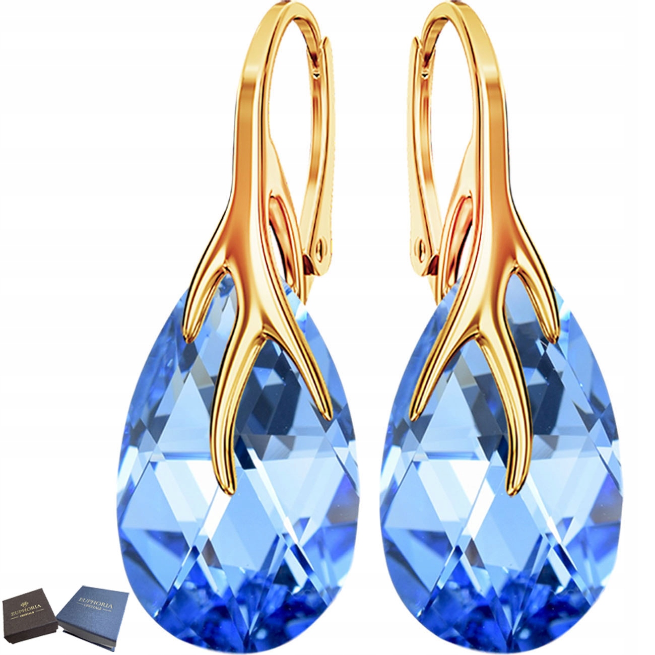 Zlaté Stříbrné Náušnice 925 Závěsné Stříbrné šperky pro manželku a maminku Dárek