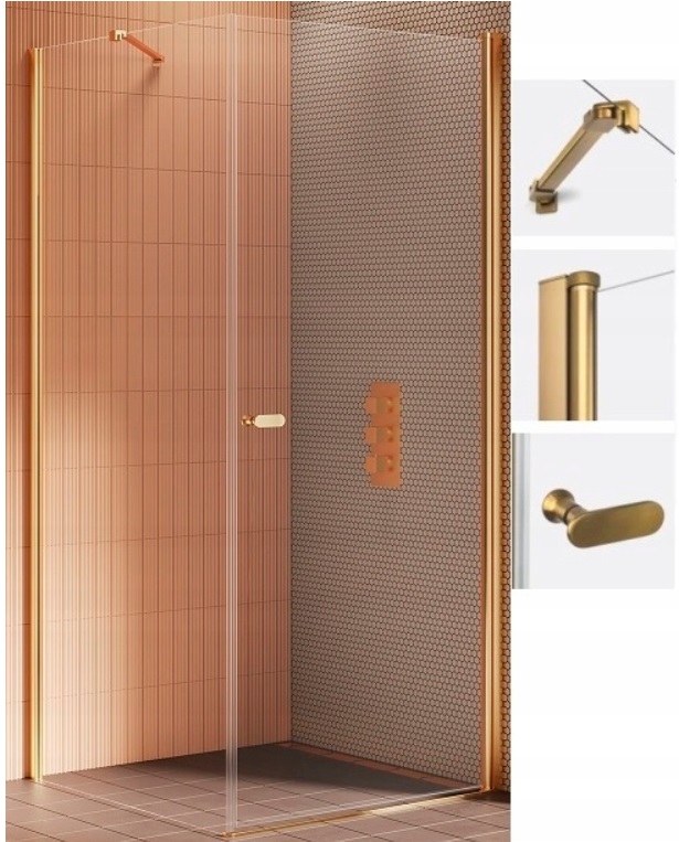Kabina prysznicowa 80x100 Soleo Gold Brushed złota szczotkowana New Trendy