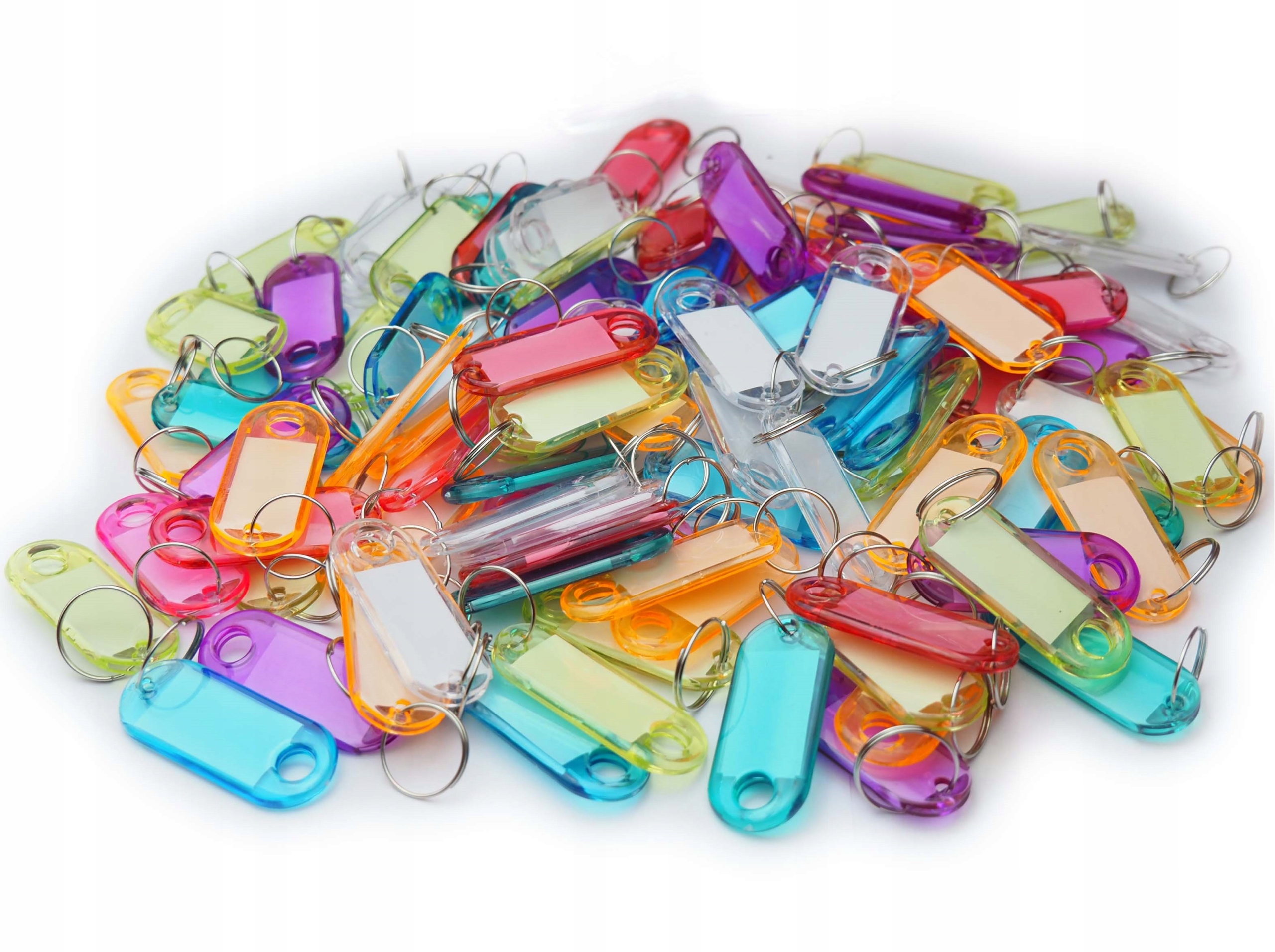 IDENTYFIKATORY BRELOKI ZAWIESZKI DO KLUCZY 100 SZT