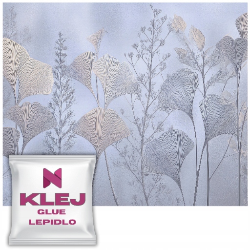 Fototapeta Listy Ginko Tapety na zeď do obývacího pokoje Japandi Fialová 148x220