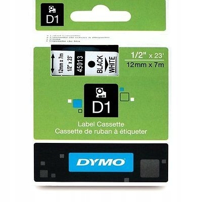 Taśma Dymo D1 45013 12 mm x 7 m czarno-biała