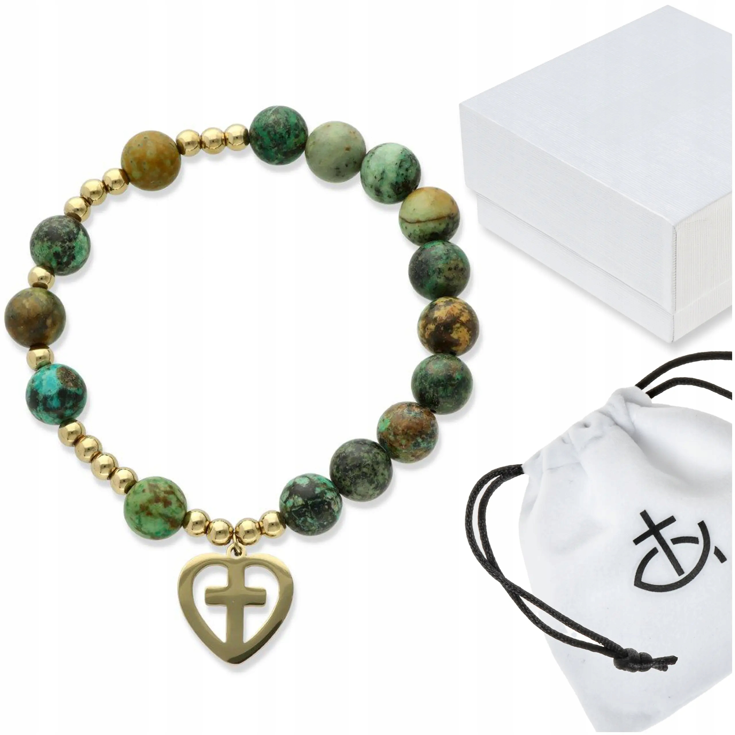 Náramek růženín na ruku afrického tyrkysu s pouzdro a krabičkou