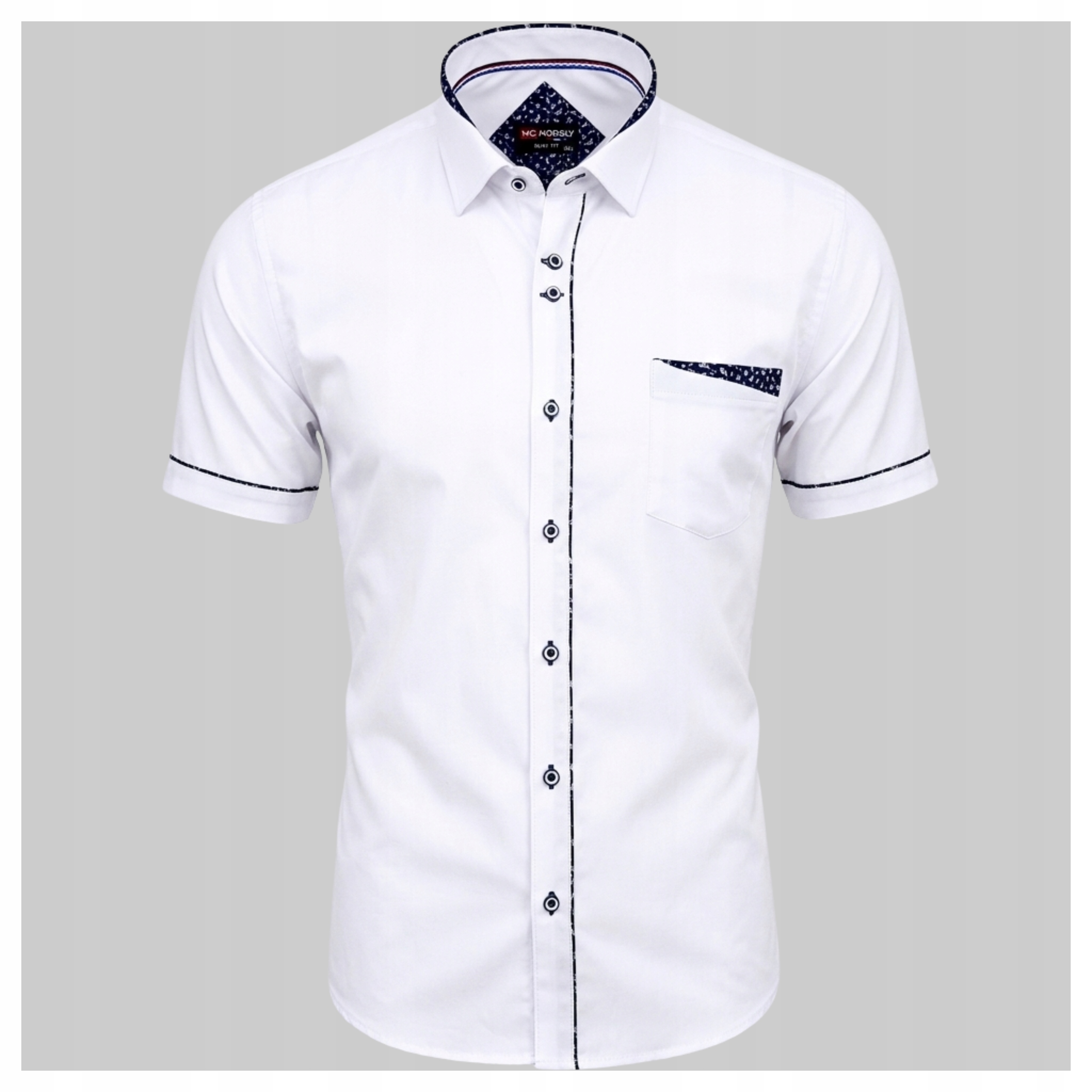 Koszula Męska biała z krótkim rękawem Duża Rozmiar 3XL 46/47