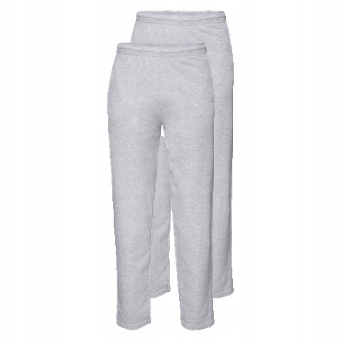2x Pánské lehké tepláky s volnými nohavicemi Fruit of the Loom, šedý melír (Heather Grey), velikost XL