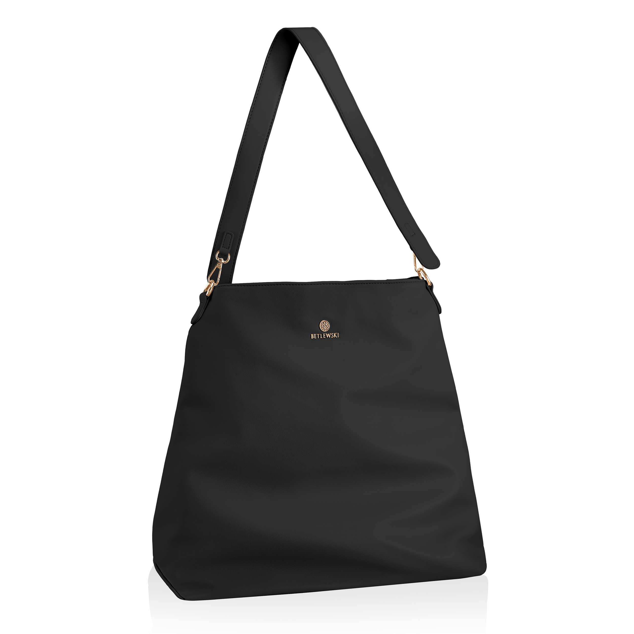 Betlewski Prostorná velká kabelka z příjemné kůže, shopperka, odnímatelný pásek