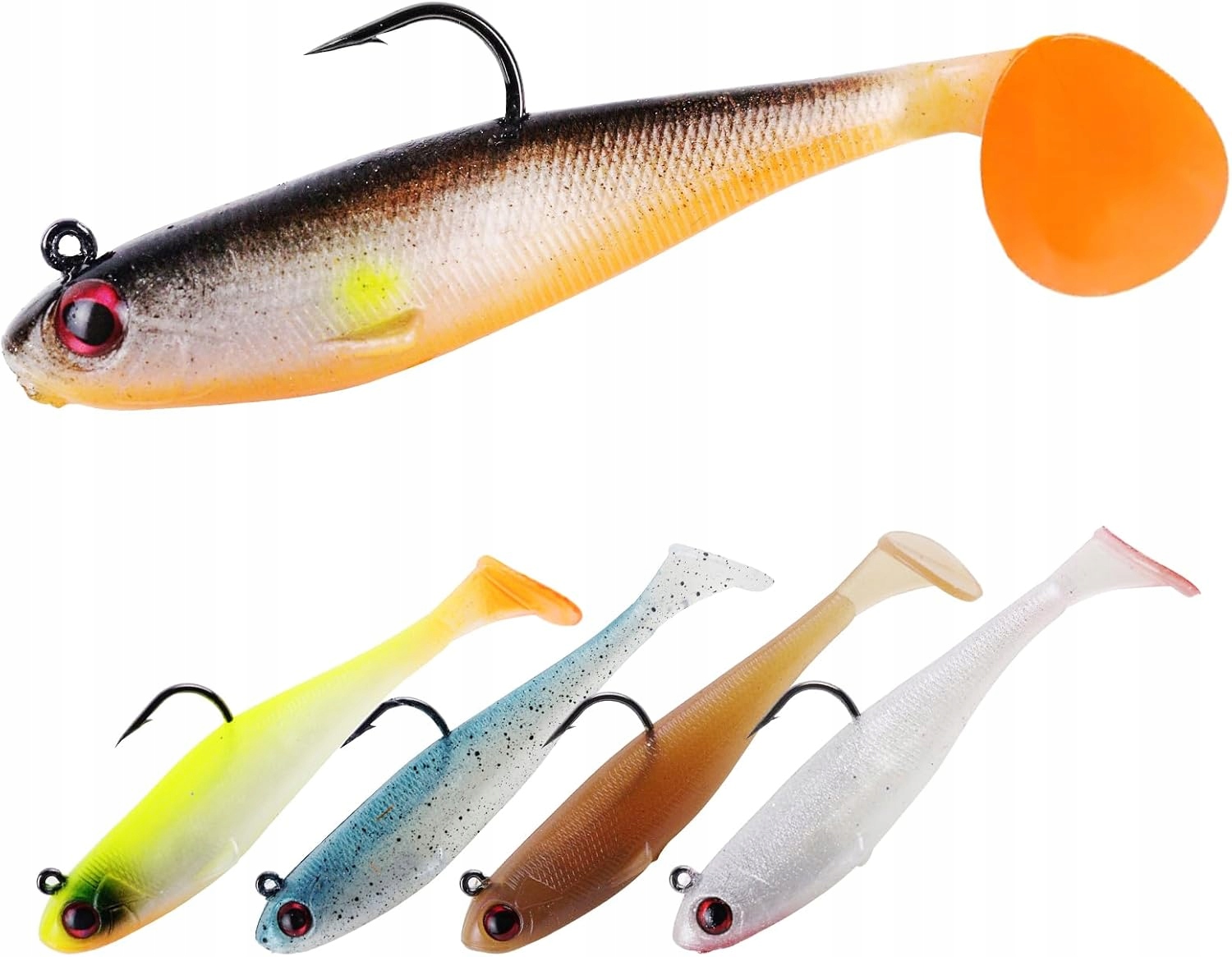 Zestaw przynęt wędkarskich na spinning, gumowe Filltown 5 szt 9 cm 12 g