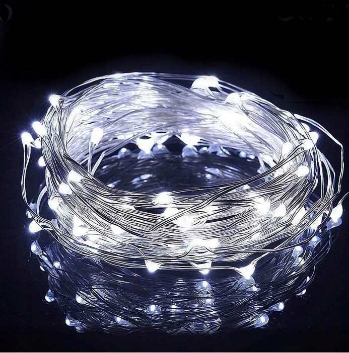 

Drucik Led na baterie zimne światło 3m dekoracja