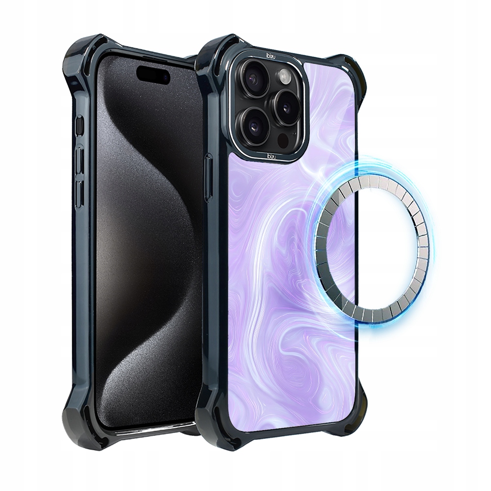 Pouzdro pro iPhone 15 Pro Ibizu DropGuard Ultra s MagSafe, Levandulový vír