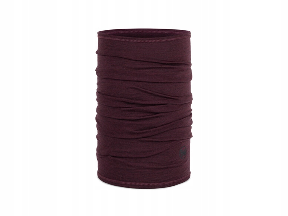 Buff komin chusta ciepła wełna merino lightweight bordo garnet
