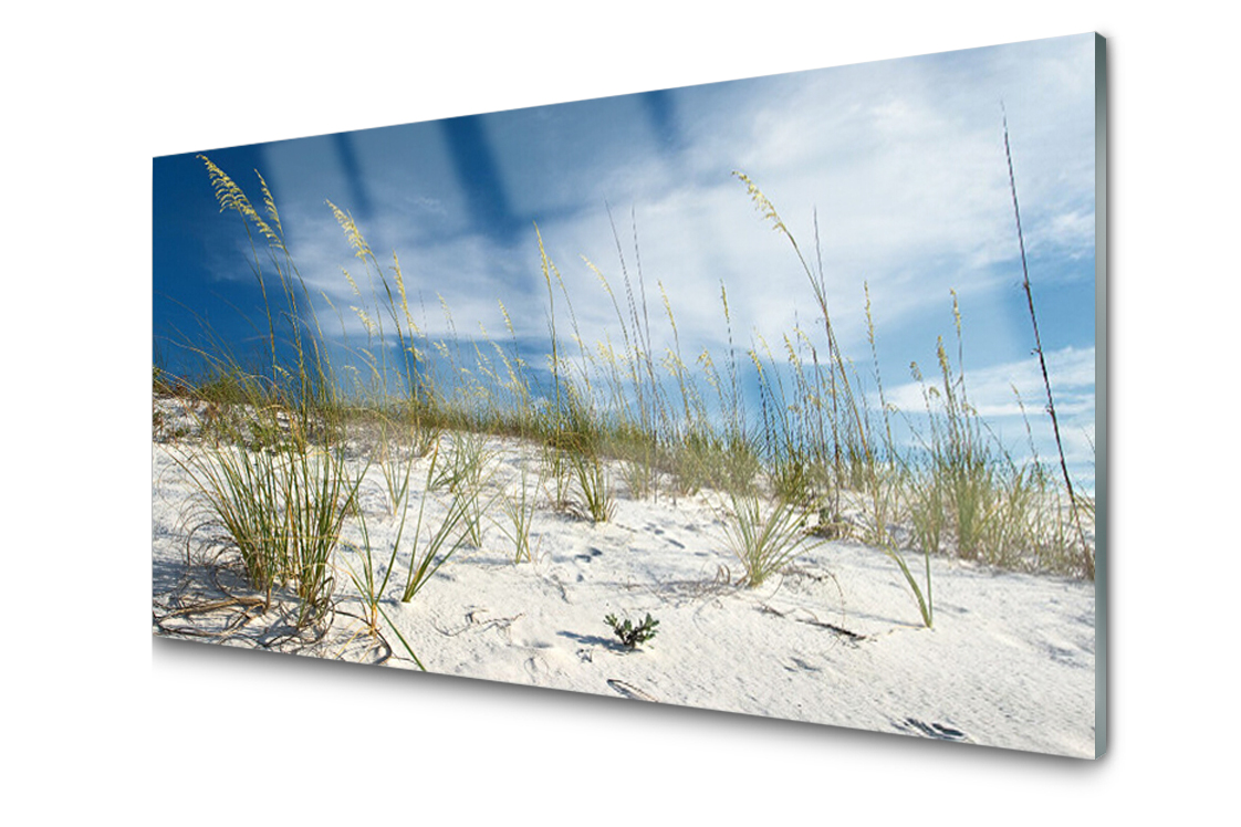 

Panel szklany dekor Plaża Wydmy 140x70 + Klej