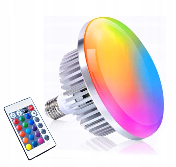 Lampa żarówka Led 40W 400W Rgb gwint e27 regulacja mocy i barwy pilot