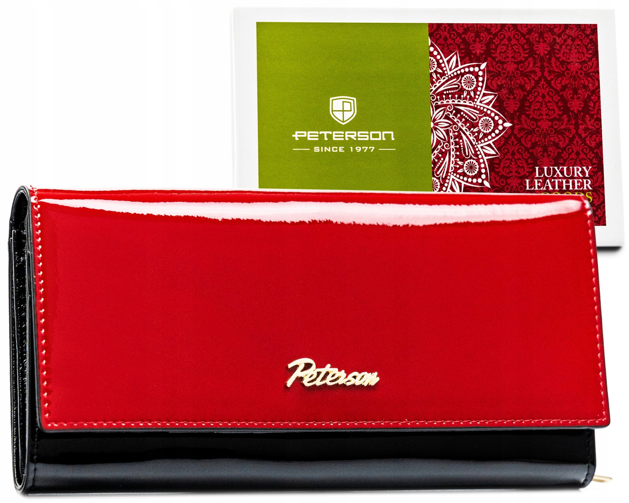 Dámská peněženka Peterson elegantní kožená lakovaná s ochranou Rfid